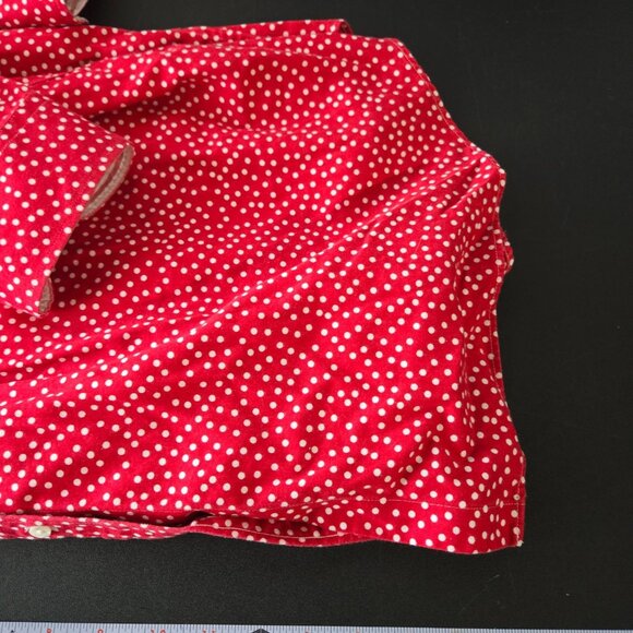 Chaps Womens No Iron Long Sleeve Button red Polka Dot Top Plus Size 3X Career - Picture 8 of 10